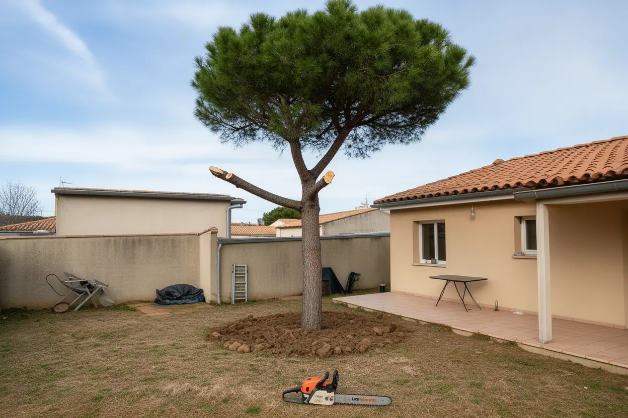 Pin éclairci après taille douce réalisée à Béziers