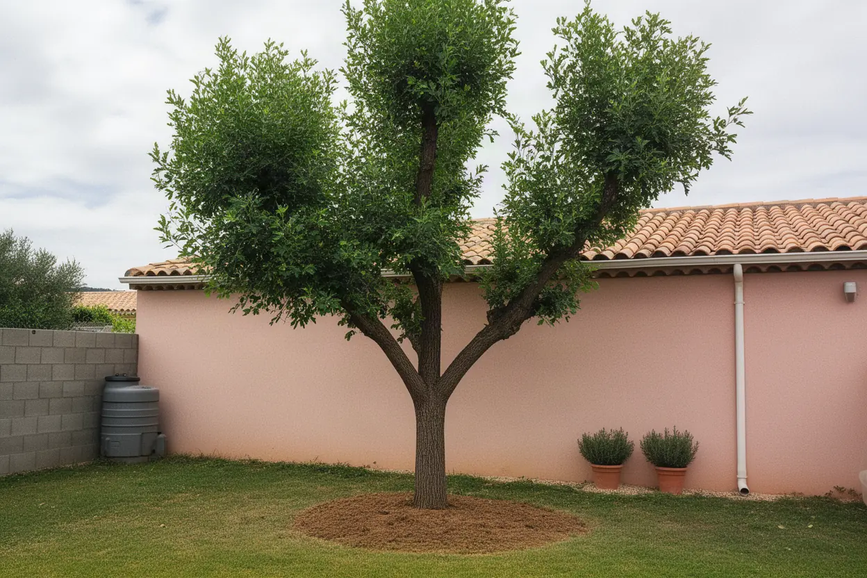 Branches touchant une toiture à Villeneuve-lès-Béziers avant taille