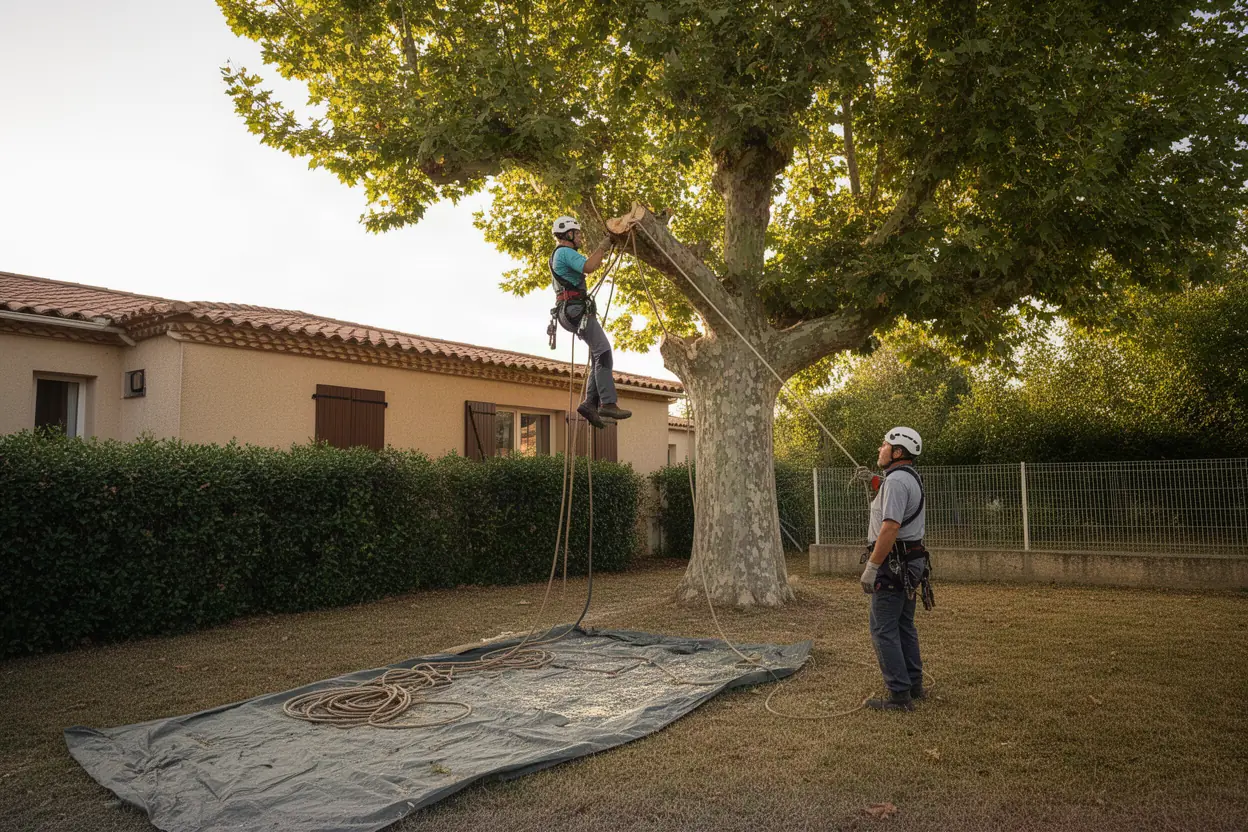 Arboriste réalisant une taille douce dans Béziers